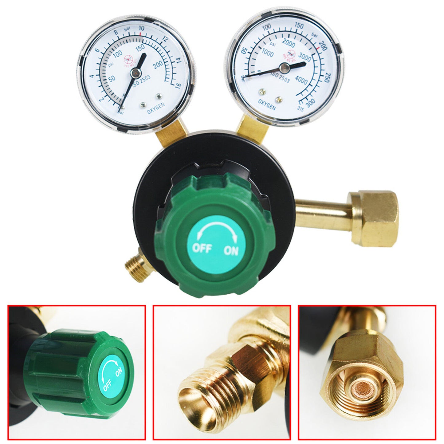 ALL-CARB 2 Piece Set Oxygen and Acetylene Regulators Welding Gas Gauge Medium/Heavy Duty (CGA 540 CGA 510)