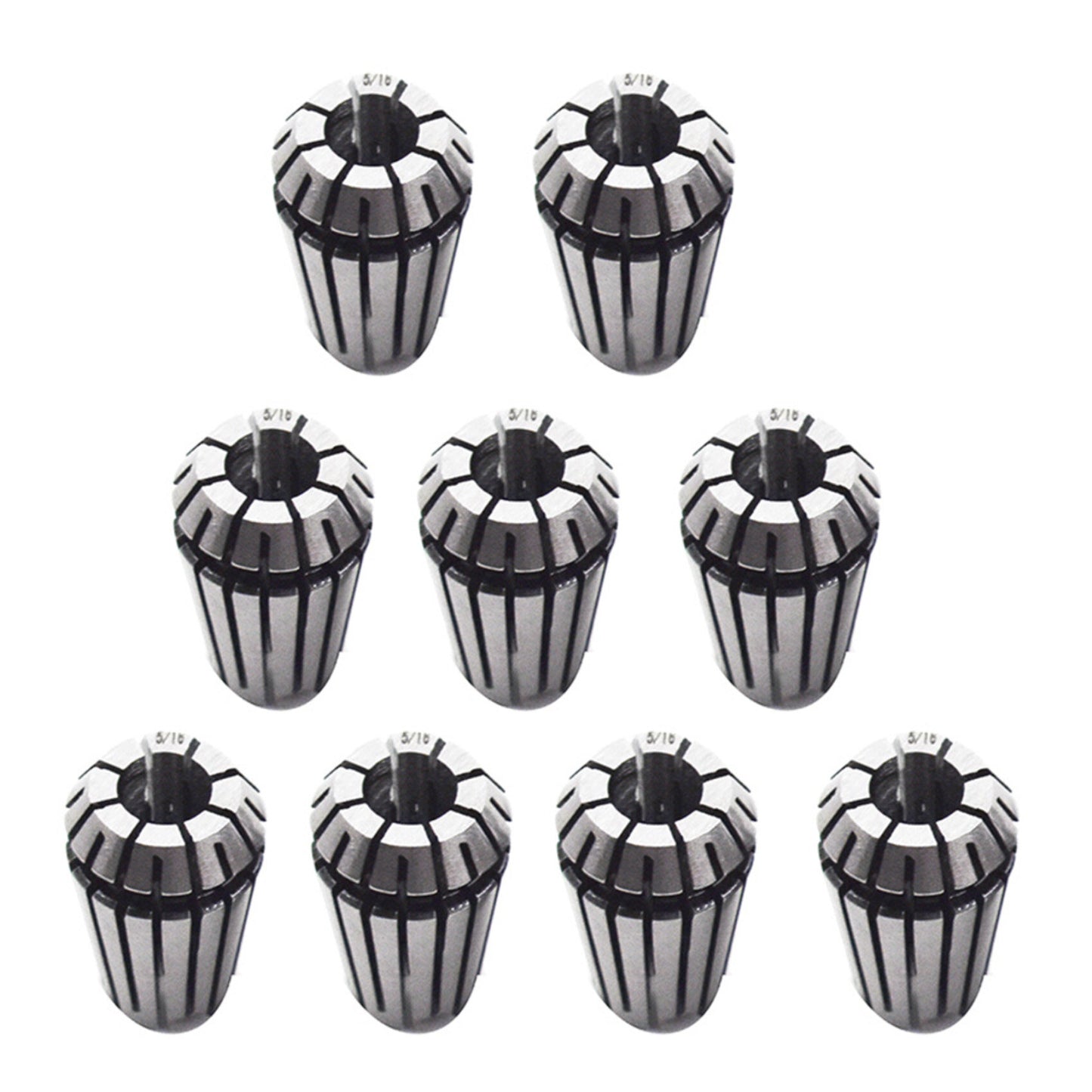 ALL-CARB 9Pcs ER16 Spring Collet Set 1/8 - 3/8 Inch for CNC Milling Lathe Tool and Engraving Machine Carbon Steel