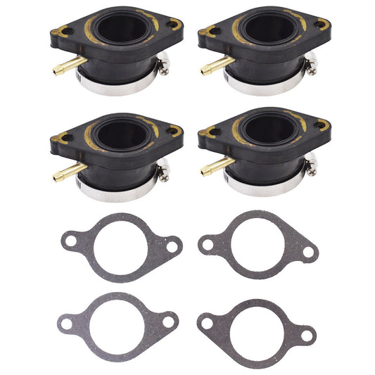 ALL-CARB 4 x Carburetor Intake Boot Set Replacement for Yamaha XJ550 Maxim XJ550R Seca 1981 1982 1983