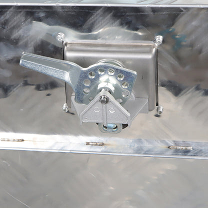 ALL-CARB 24 Inch Trailer Tongue Tool Box Aluminum Heavy Duty Truck Pickup Underbody Underbed Storage Organizer 5 Bar Tread Tool Box Weather Resistant Seal w/Lock & Keys Siver