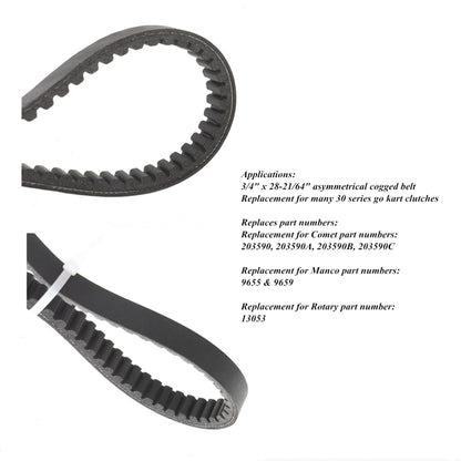 ALL-CARB Torque Converter Drive Belt Replacement for Comet Go Kart 203590 Manco 9655, 9659 TAV2