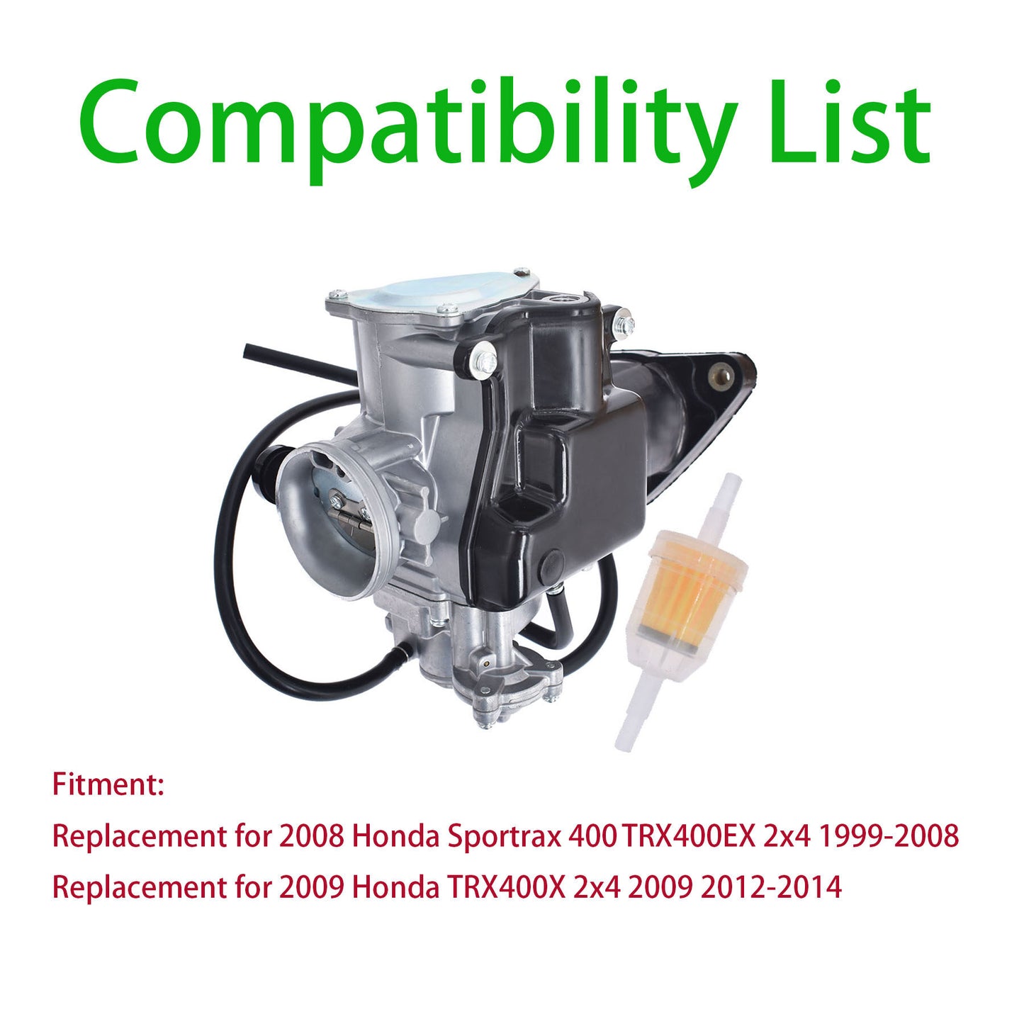 ALL-CARB Carburetor and Intake Boot Replacement for Honda Sportrax 400 TRX400EX TRX400X