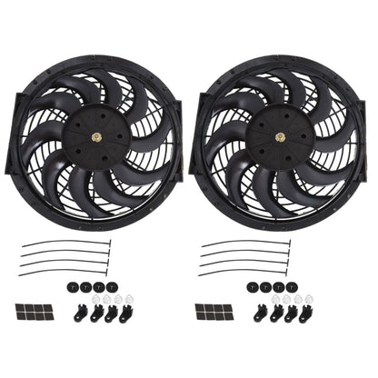 ALL-CARB 2x 12 Inch Universal Electric Condenser Radiator Cooling Fan