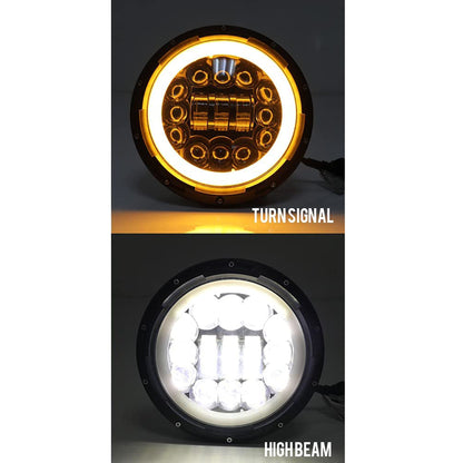 ALL-CARB 7 Inch Led Headlights Halo Motorcycle Headlights with Aperture Replacement for JK TJ LJ CJ