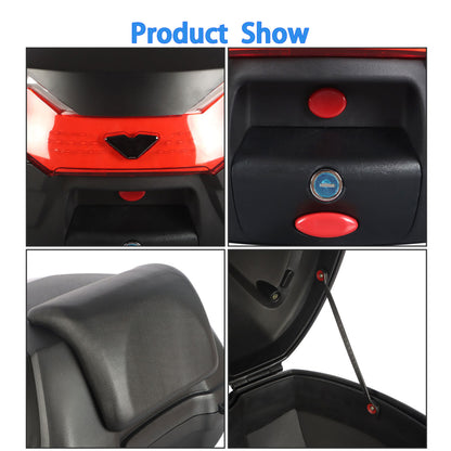 ALL-CARB Black Motorcycle Rear Top Box Tail Trunk Luggage Storage Case Tour Tail Scooter Trunk Luggage Storage Carrier Case 32L Extremely Spacious Heavy-Duty Locking with 2 Keys