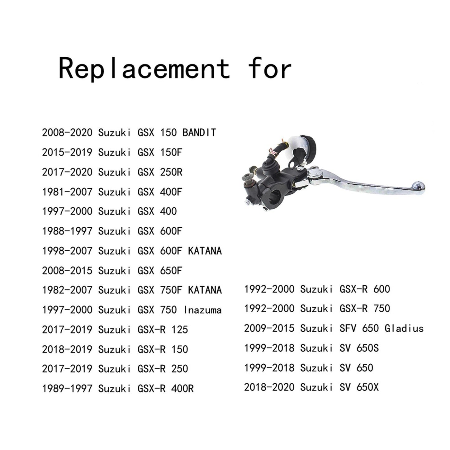 ALL-CARB Front Brake Master Cylinder Levers Pump (Right Side) 7/8 Brake Master Cylinder Replacement for Suzuki GSX GSX-R SFV SV 1981-2020