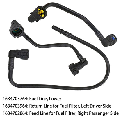 ALL-CARB 1634703764 1634702864 1634702964 Fuel Filter Hose Fuel Hose Line Kit Replacement for Mercedes-Benz AMG ML320 ML430 ML55 W163 1998-2003