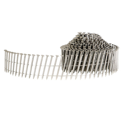 ALL-CARB 1200 Count 1-3/4-Inch x .090-Inch 15-Degree Ring Shank Stainless Steel Siding Nails Collated Wire Coil Siding Nails for Cement Board Siding or Fencing