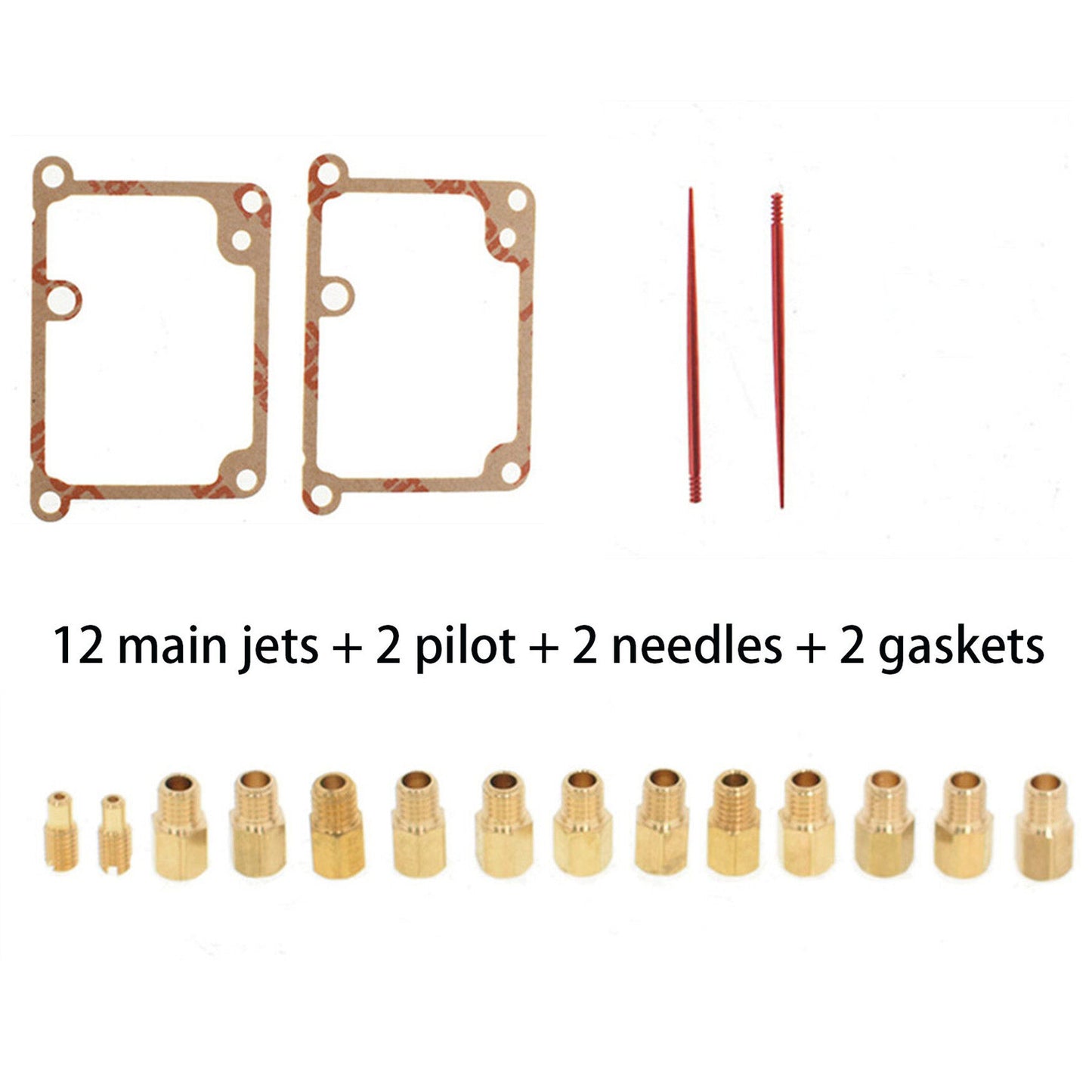 ALL-CARB 12 Main Jets and 2 Pilot and 2 Needles Full Jet Kit Replacement for Yamaha Banshee 1987-2006
