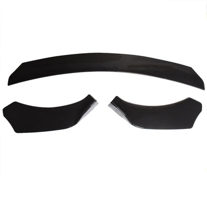ALL-CARB Universal Black Carbon Fiber Look Front Bumper Lip Splitter Spoiler 3 Pieces Body Kit