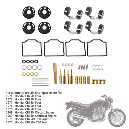 ALL-CARB 4x Carb Carburetor Rebuild Repair Kits & Float Replacement for Honda CB750 CB 750 K4