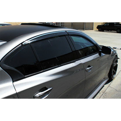 ALL-CARB Window Vent Visors Shade Sun Rain Wind Guards Deflectors Cover Acrylic Replacement for Infiniti Q50 All Models 2014-2022 Outside 4 Pieces Smoke