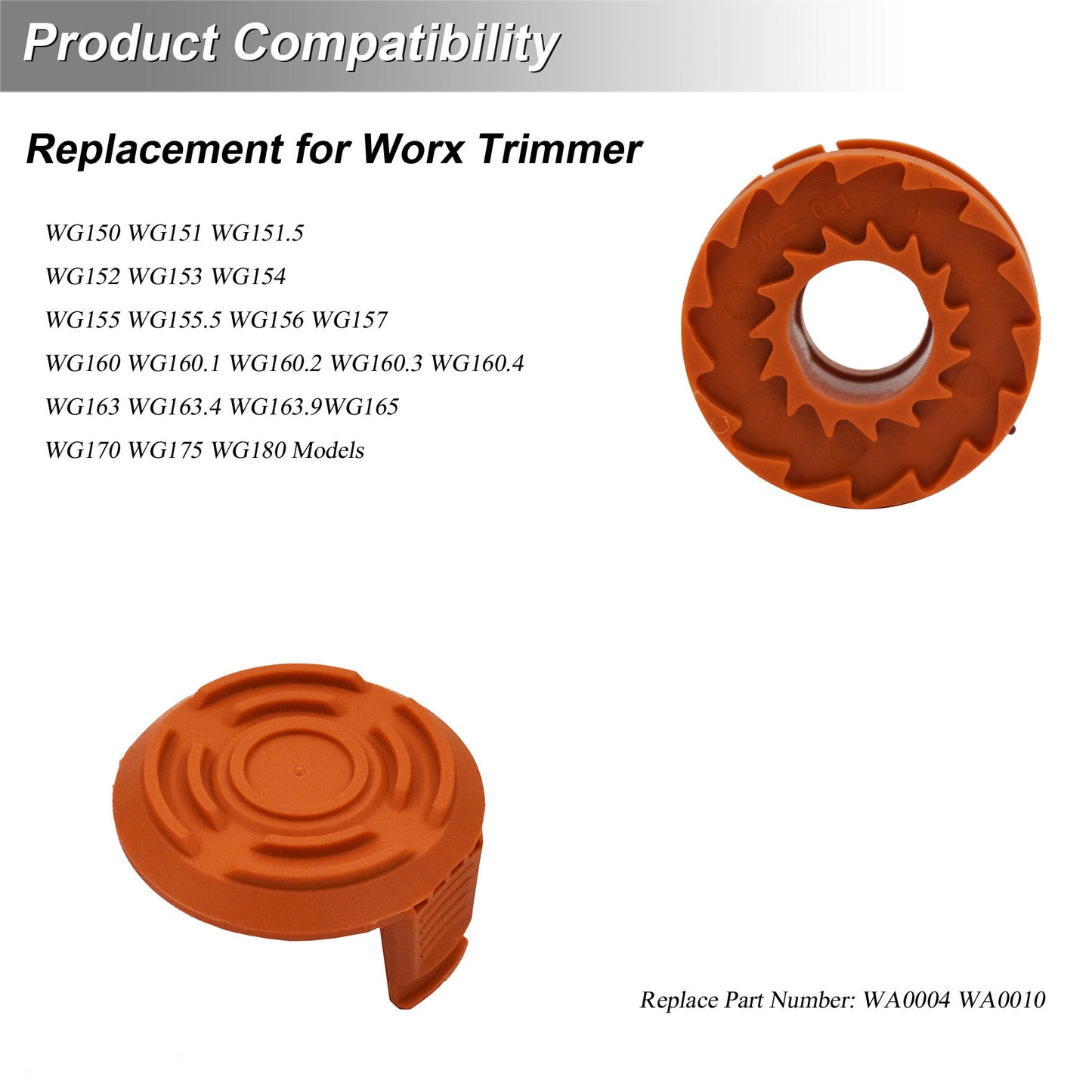 12-Pack 10ft 0.065 inch Replacement Spools, 1 Trimmer Cap Line Spool Replacement for Worx Trimmer WA0004 WA0010