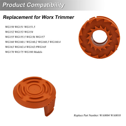 12-Pack 10ft 0.065 inch Replacement Spools, 1 Trimmer Cap Line Spool Replacement for Worx Trimmer WA0004 WA0010