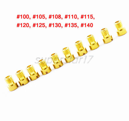 ALL-CARB 10pcs Carburetor Round Style Main Jet Kit 100 105 108 110 115 120 125 130 135 140 Replacement for OKO CVK Replacement for GY6 125cc 150cc