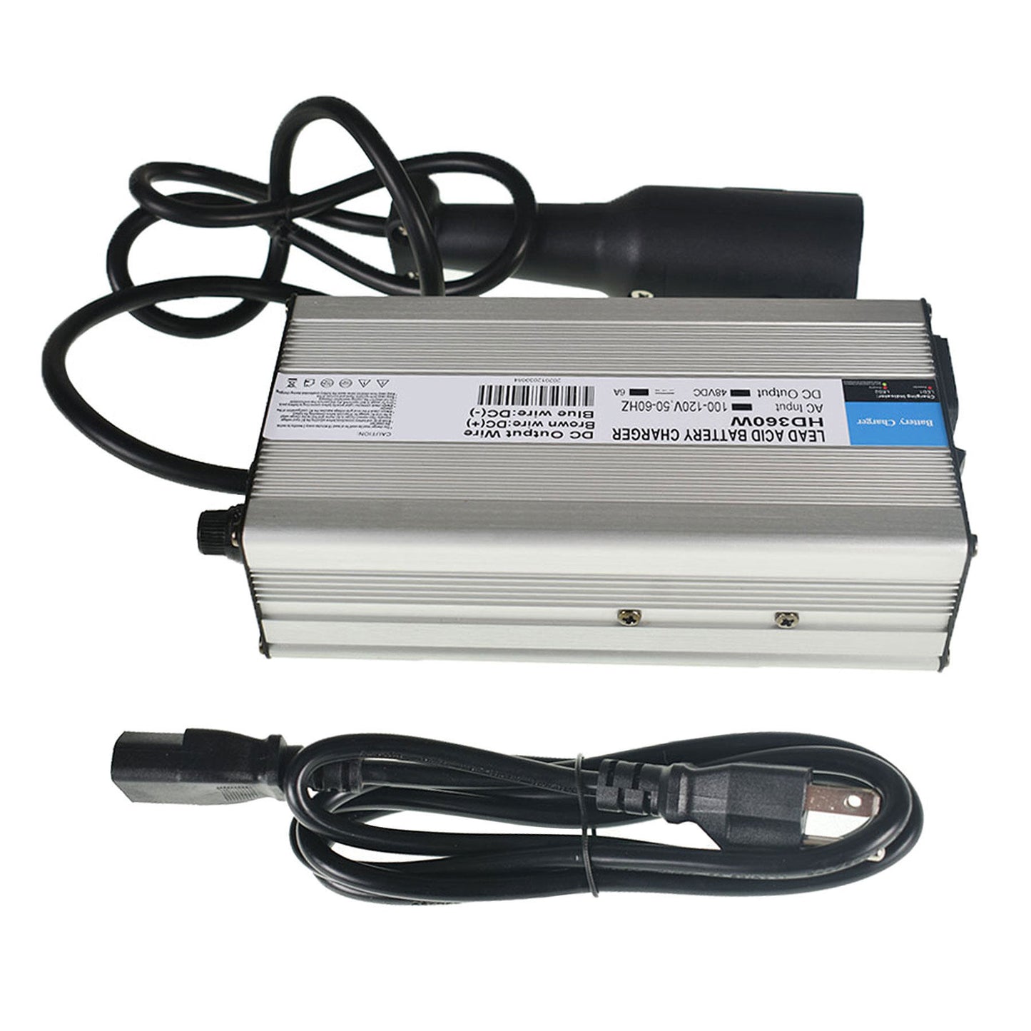 ALL-CARB 48V 6A Head 3Pin Plug Battery Charger Replacement for EZGO Golf Cart Club Car Scooters