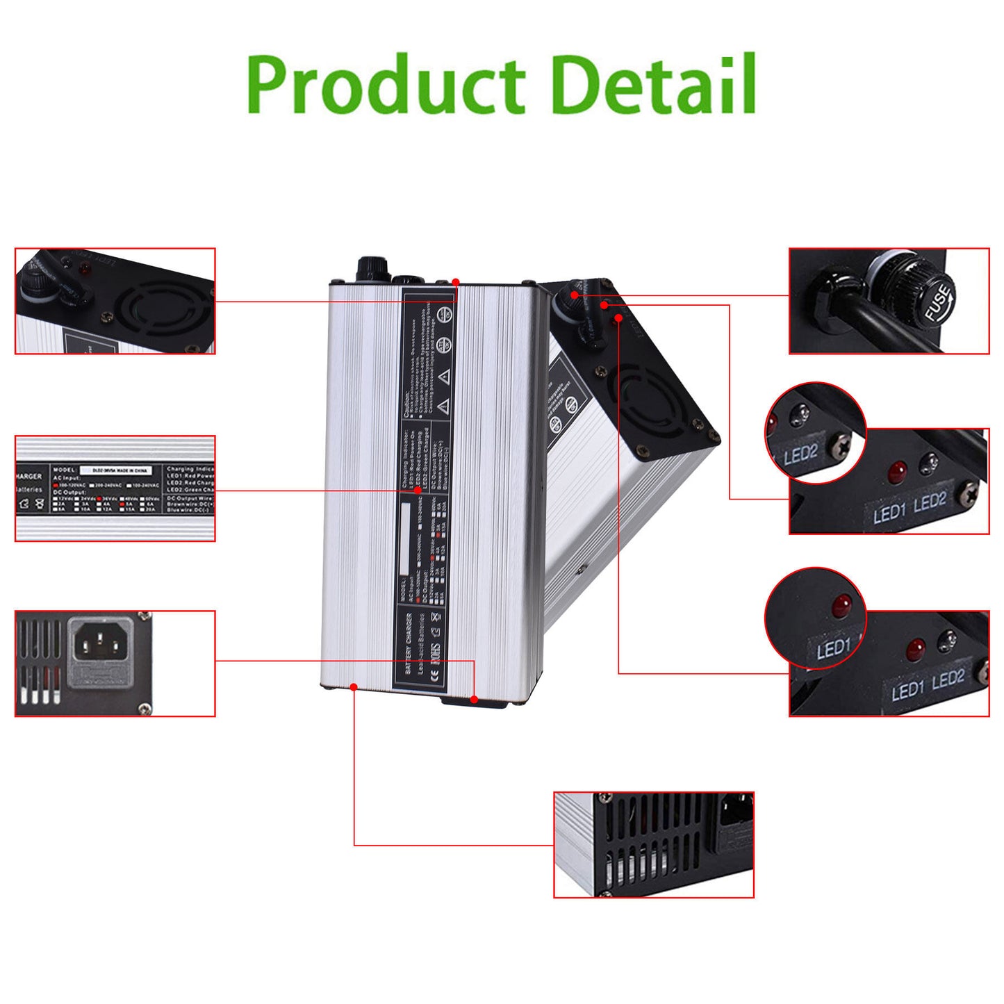 ALL-CARB 36 Volt 5 Amp Golf Cart Battery Charger with Crows Foot Plug Replacement for Yamaha DS EZGO TXT Club Car Golf Cart