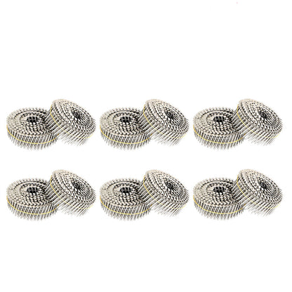 ALL-CARB 3600 Count 1-1/2-Inch x .090-Inch 15-Degree Ring Shank Stainless Steel Siding Nails Collated Wire Coil Siding Nails for Cement Board Siding or Fencing