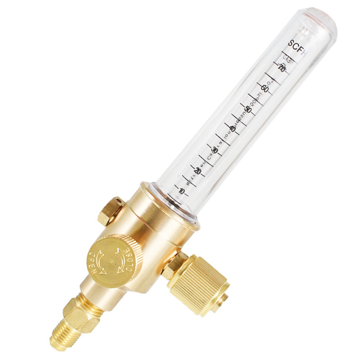 ALL-CARB Nitrogen Flow Indicator 1/4 Inch Flare Inlet and Outlet Connection 50PSI 0-75 SCFH Outflow Nitrogen Flow Meter