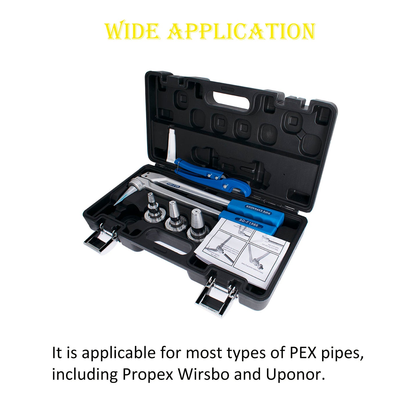 ALL-CARB PEX Tube Expansion Tool Kit Meets ASTM F1960 Standard with 1/2inch 3/4inch 1inch Expander Heads and Tube Cutting Plier for Propex Expansion