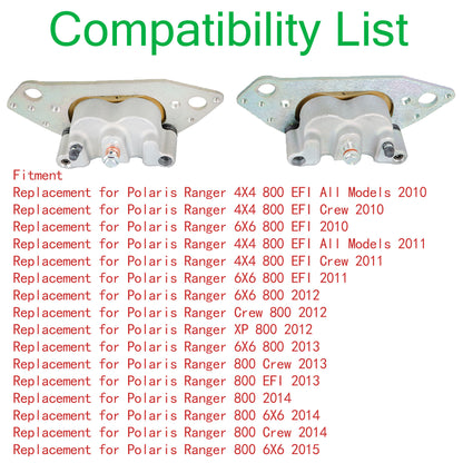 ALL-CARB Front Left Right Brake Calipers W/Pads Replacement for Polaris Ranger 800 / Crew / XP 2010-2015