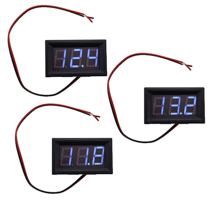 ALL-CARB 3pcs DC 0-30V LED 3-Digital Display Voltage Meter Voltmeter Panel Motorcycle