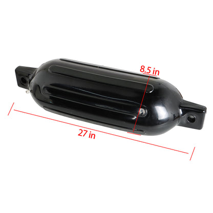 ALL-CARB 8.5 x 27 Inches Boat Fenders Vinyl Ribbed Marine Boat with Fender Lines & Pump to Inflate