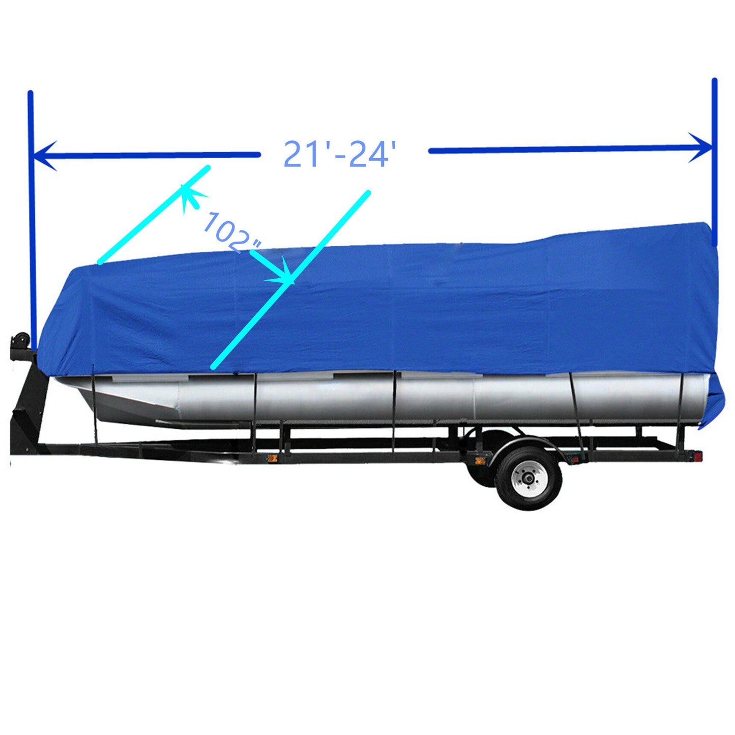 ALL-CARB 21ft-24ft Boat Cover Trailerable Heavy Duty Rain Snow Resistant Protection, Fishing Boat, Runabout, Bass Boat, Pontoon Beam 102
