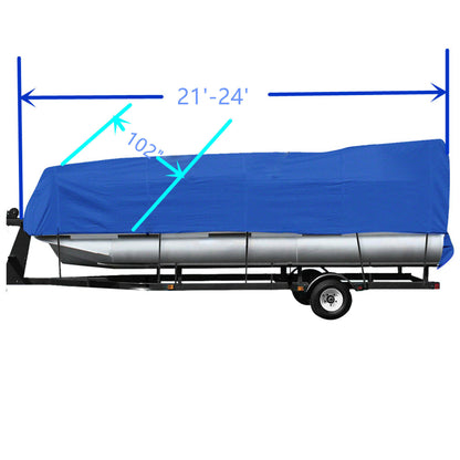 ALL-CARB 21ft-24ft Boat Cover Trailerable Heavy Duty Rain Snow Resistant Protection, Fishing Boat, Runabout, Bass Boat, Pontoon Beam 102