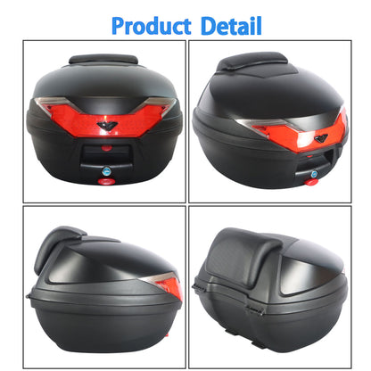 ALL-CARB Black Motorcycle Rear Top Box Tail Trunk Luggage Storage Case Tour Tail Scooter Trunk Luggage Storage Carrier Case 32L Extremely Spacious Heavy-Duty Locking with 2 Keys