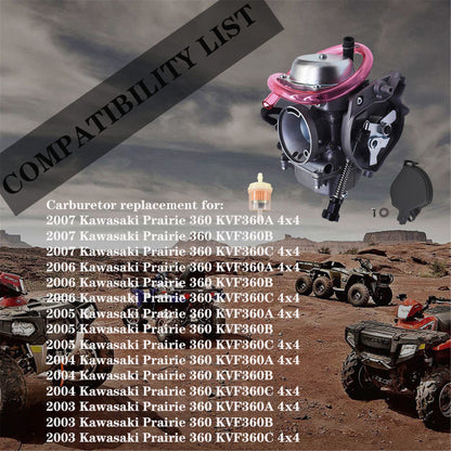 New Carburetor Fit for Kawasaki Prairie 360 KVF360 2003 2004 2005 2006 2007 Carb