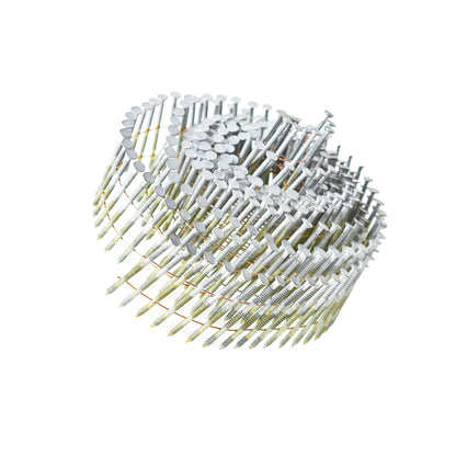 ALL-CARB 3600 Count 2-Inch x .090-Inch 15-Degree Ring Shank Stainless Steel Siding Nails Collated Wire Coil Siding Nails for Cement Board Siding or Fencing