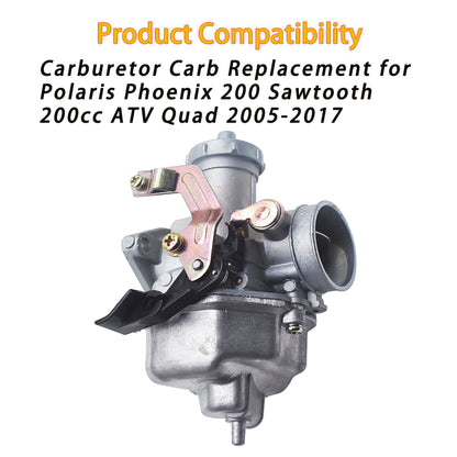 ALL-CARB 200cc Carburetor Carb Replacement for Polaris Phoenix 200 Sawtooth ATV Quad 2005-2017