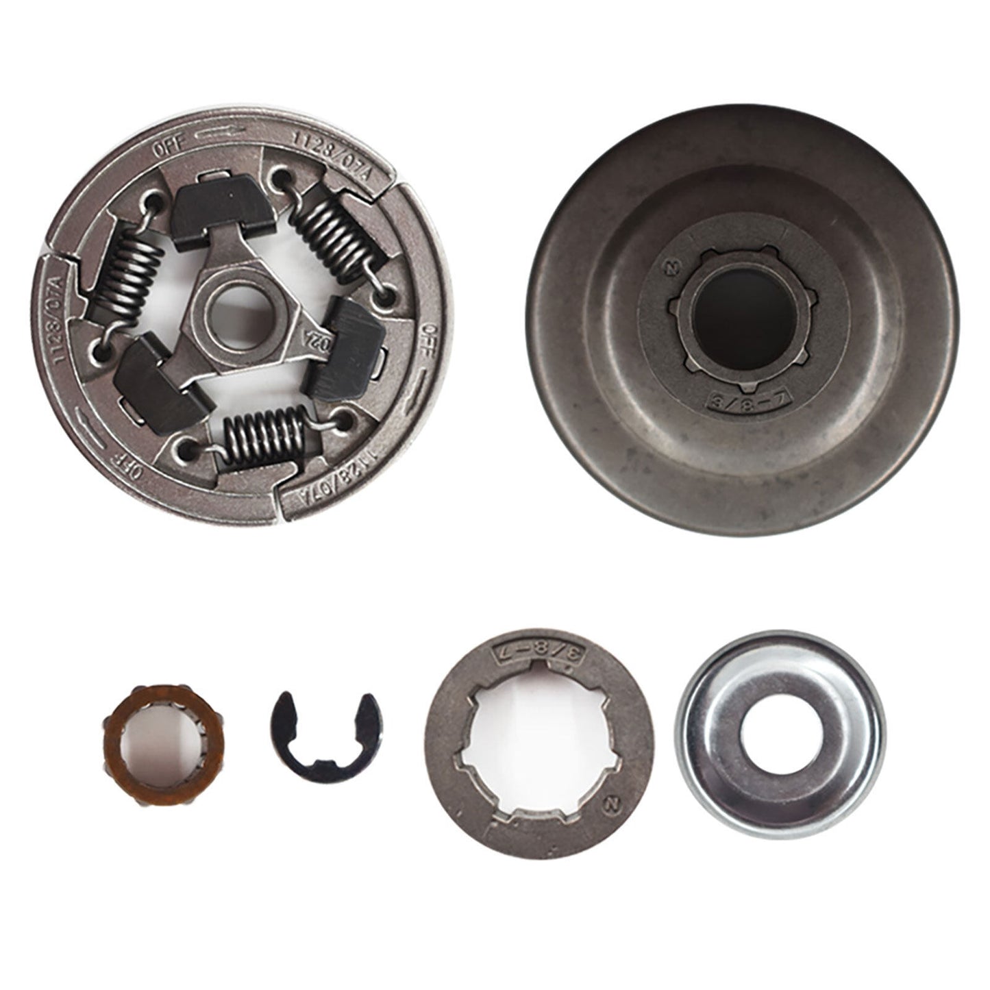 ALL-CARB 3/8 -7T Spur Clutch Drum Sprocket Bearing Kit with Needle Bearing Clutch Washer E-Clip Replacement for Stihl 036 MS360 Chainsaw