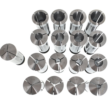 ALL-CARB 17Pcs 5C-R Collet Set 1/8 -1-1/16 Inch Fit for 5C CNC Engraving Machine