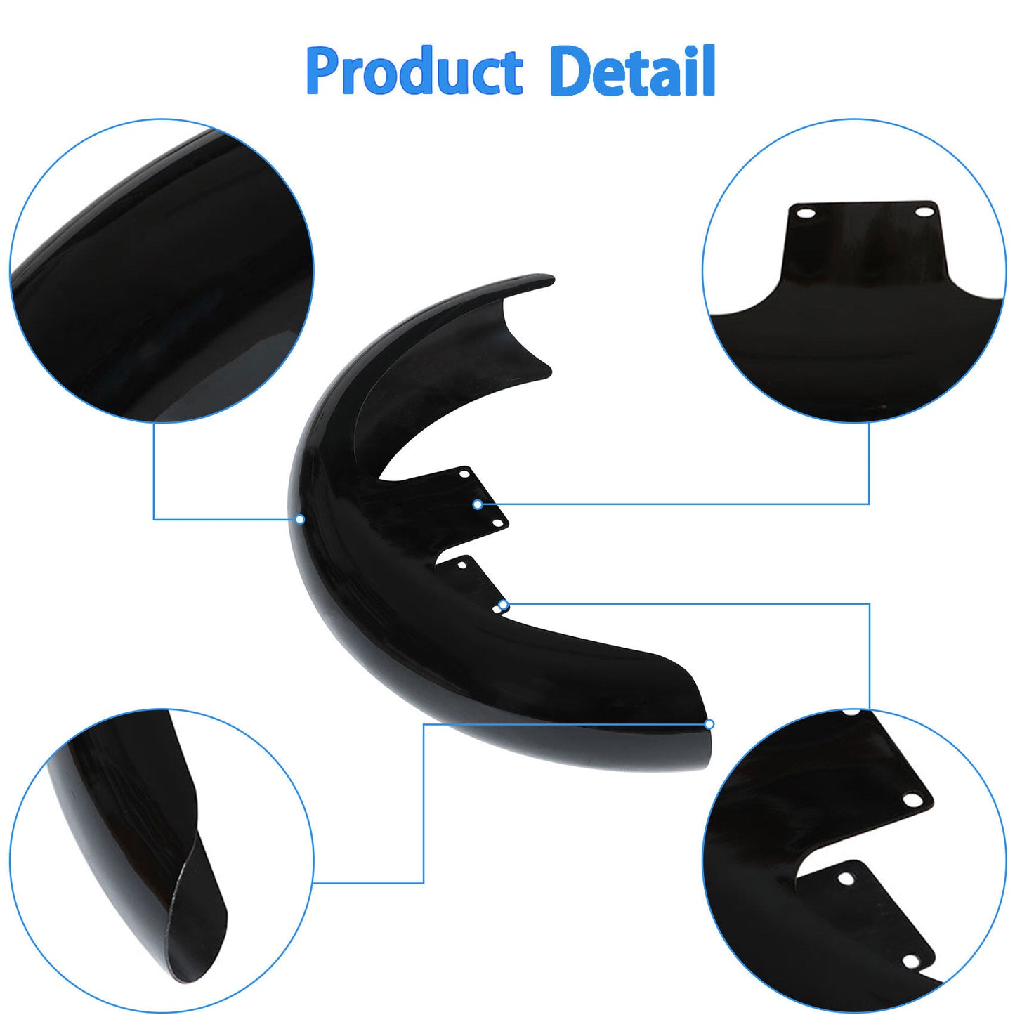 ALL-CARB Glossy Black 21 Inch Wrap Front Fender Replacement for Touring Glide Baggers