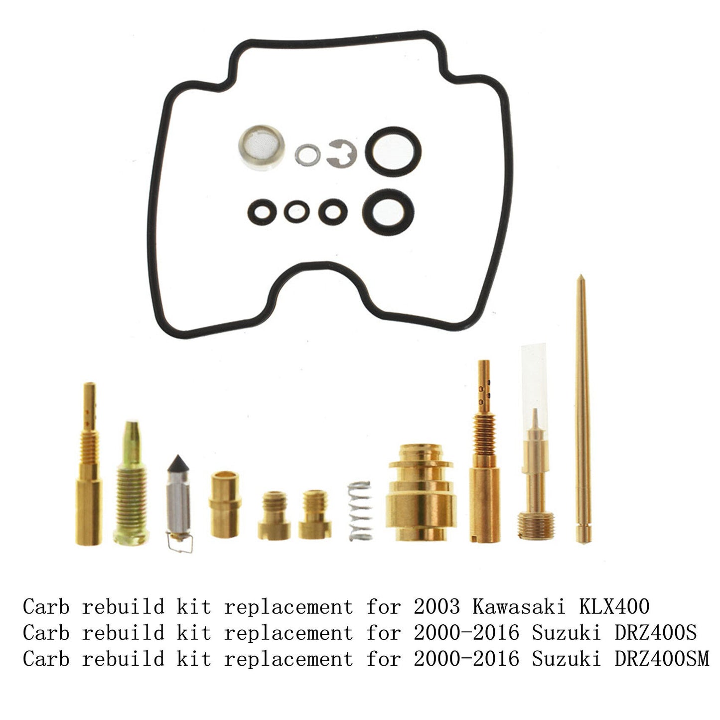 ALL-CARB Carb Rebuild Carburetor Repair Kit Replacement for Suzuki DRZ400S/SM 2000-2016 Motorcycle Replacement for Kawasaki KLX400 2003