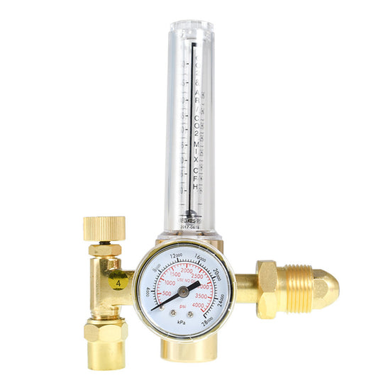 Argon Regulator TIG Welder MIG Welding CO2 Flowmeter with 10 FT Gas Hose 10 to 60 CFH Output Flow 0 to 4000 PSI Pressure Gauge Fits CGA 580 Tank Fitting