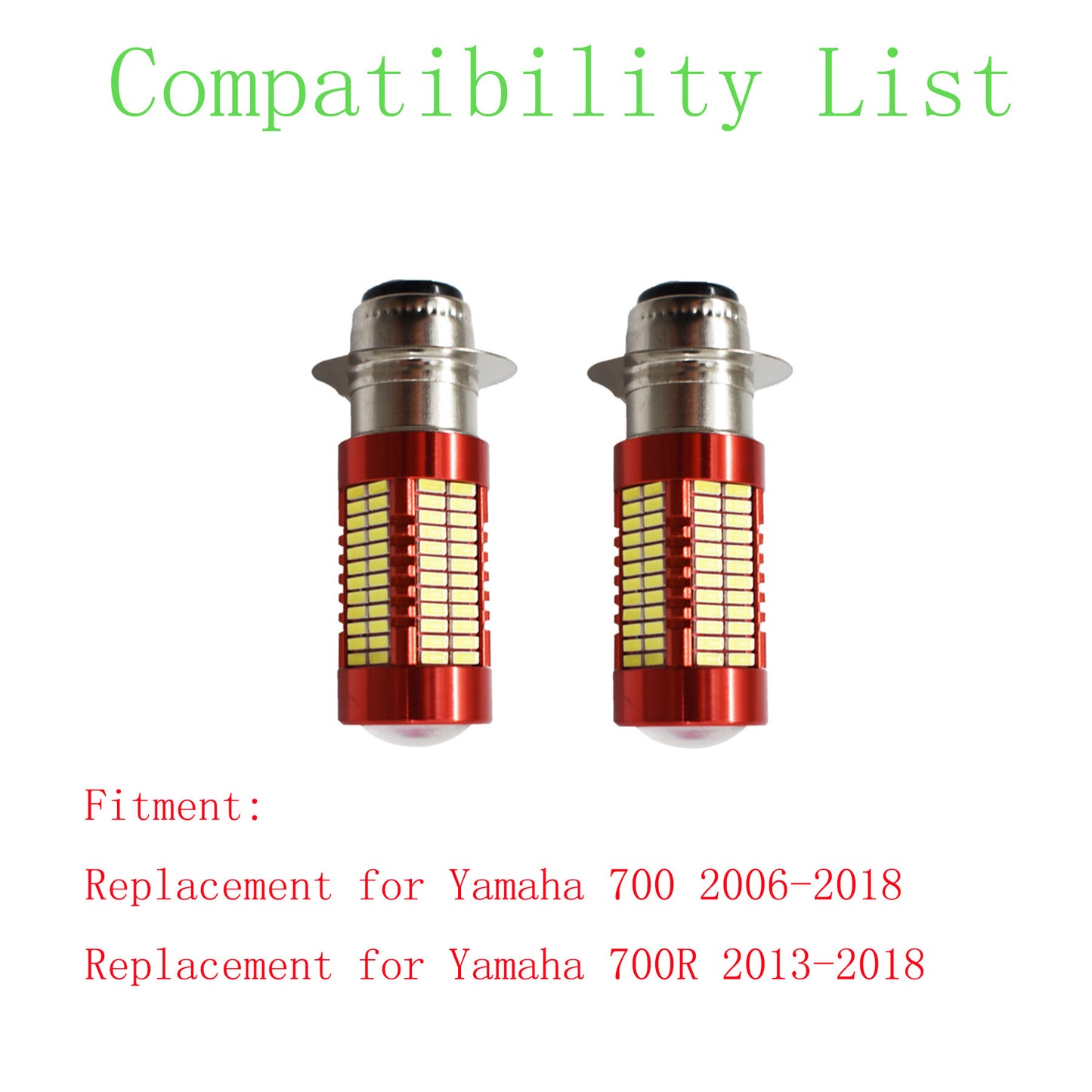 ALL-CARB 2 Pack H6M 70023 102LED 6000K White Headlight Bulb Replacement for Yamaha 700 700R 2006-2018