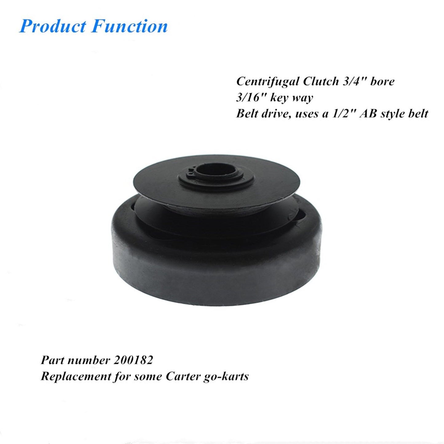 ALL-CARB Centrifugal Go Kart Clutch 3/4" Bore for 1/2" AB Style Belt Replacement for 200182 Go Karts Mini Bikes