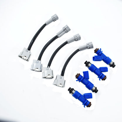 ALL-CARB 16450-RWC-A01 Fuel Injectors 410cc with Plug Play Adapters Replacement for Honda Civic Acura Integra Acura RSX 4PCS