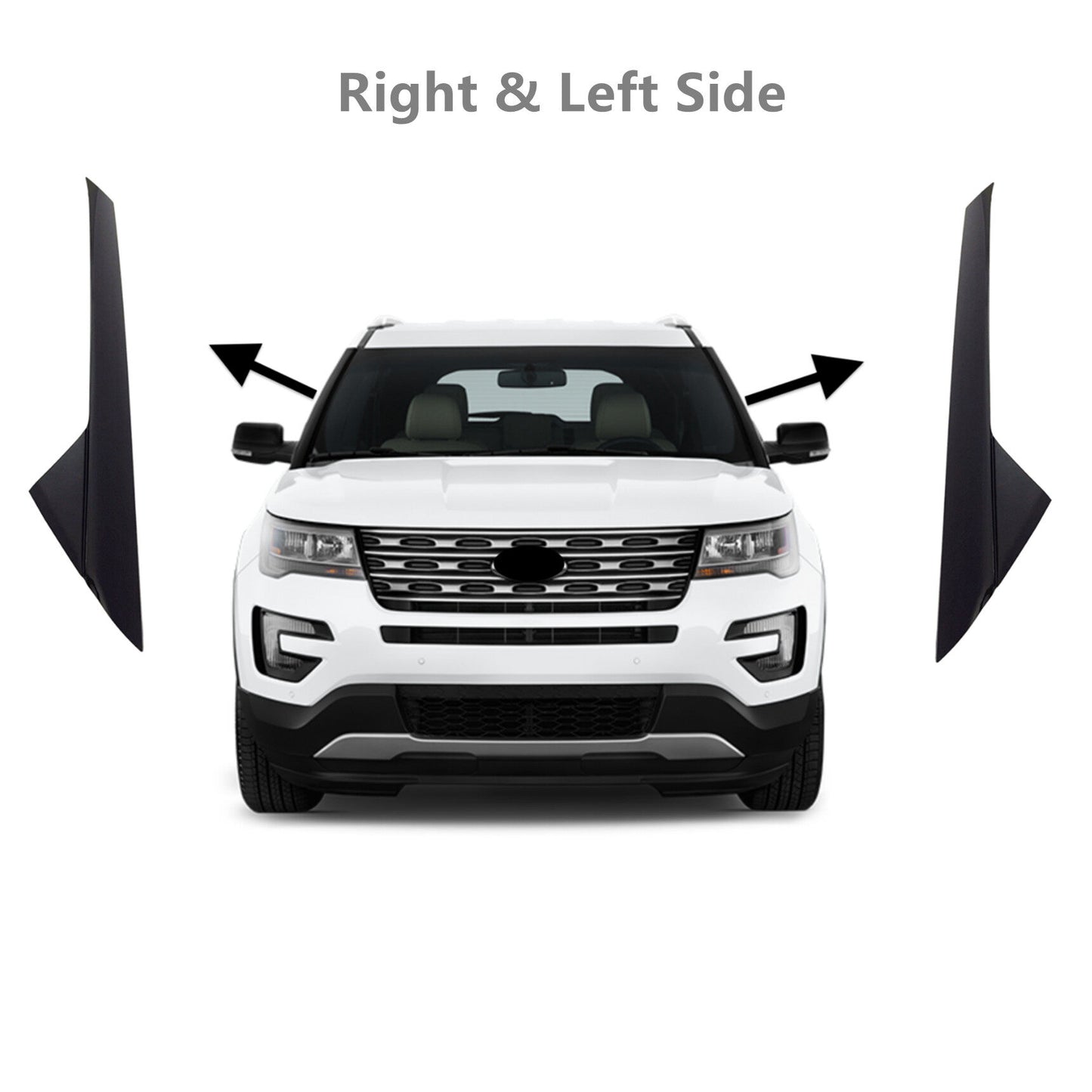 ALL-CARB Front Left and Right Side Windshield Outer Trim Molding Black Replacement for Explorer 2011-2019 BB5Z-7803145-AA BB5Z-7803137-AB BB5Z-7803146-AA BB5Z-7803138-AB