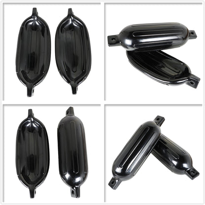 ALL-CARB 5.5 x 20 Inches Boat Fenders Vinyl Ribbed Marine Boat with Fender Lines & Pump to Inflate