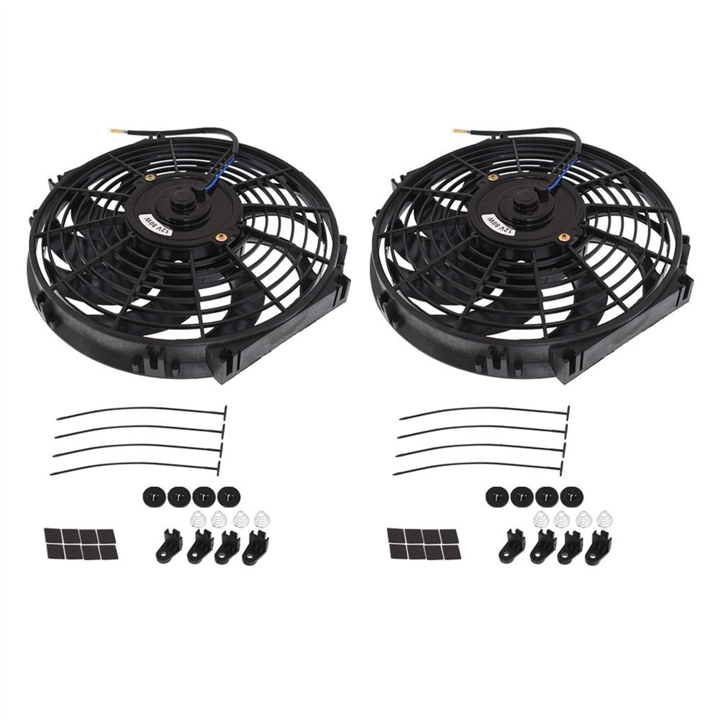 ALL-CARB 2x 12 Inch Universal Electric Condenser Radiator Cooling Fan