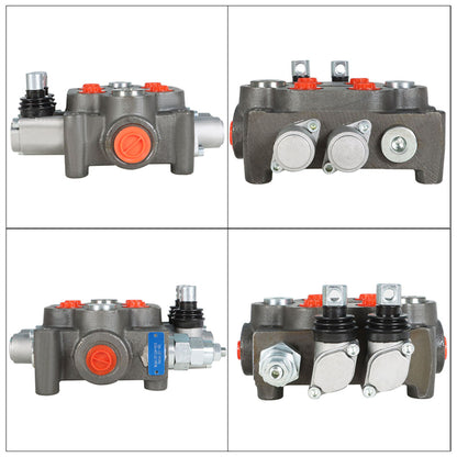 ALL-CARB Hydraulic Valve 2 Spool Hydraulic Directional Control Valve Double Acting Valve 25 GPM 3000 PSI BSPP Ports for Tractors Loaders Tanks