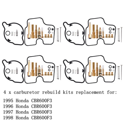 ALL-CARB 4-Piece Carburetor Carb Repair Rebuild Kits Replacement for Honda CBR600F3 CBR600 1995 1996 1997 1998