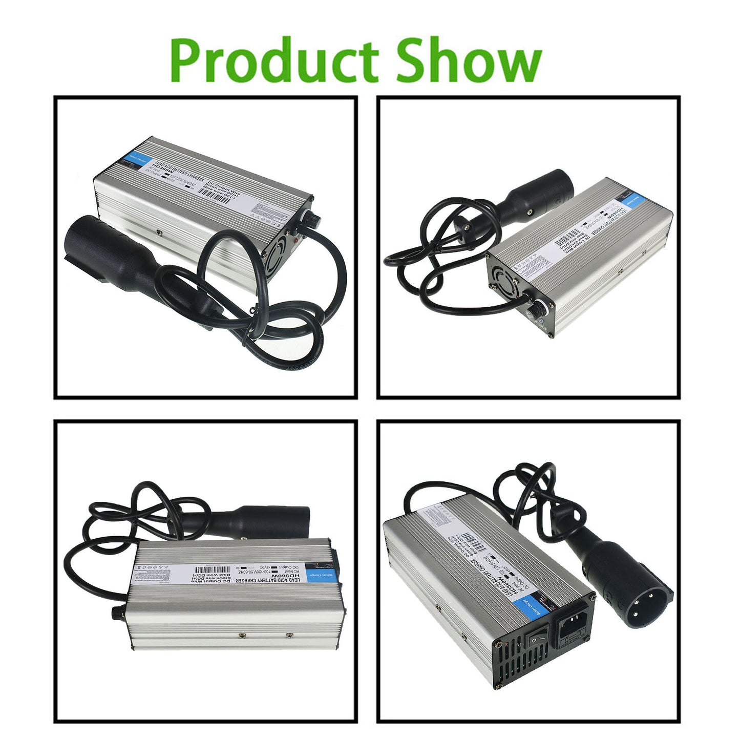 ALL-CARB 48V 6A Head 3Pin Plug Battery Charger Replacement for EZGO Golf Cart Club Car Scooters