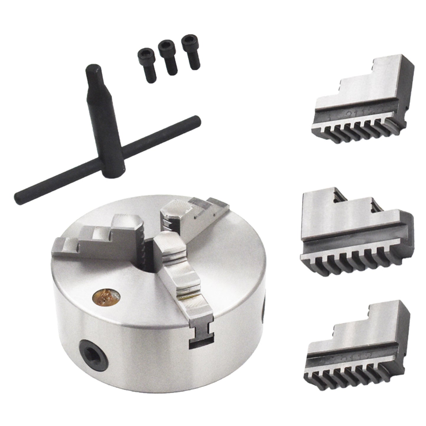 ALL-CARB K11-160 3-Jaw Self Centering Chuck 160mm (6.3 Inch) Total 2 Set of Jaws Fit for CNC Machine Tools