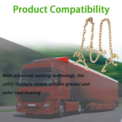 ALL-CARB G70 V-Chain Bridle w/RTJ Cluster Hooks & Grab Hooks, 36 Tow Chain 5400LBS Working Load