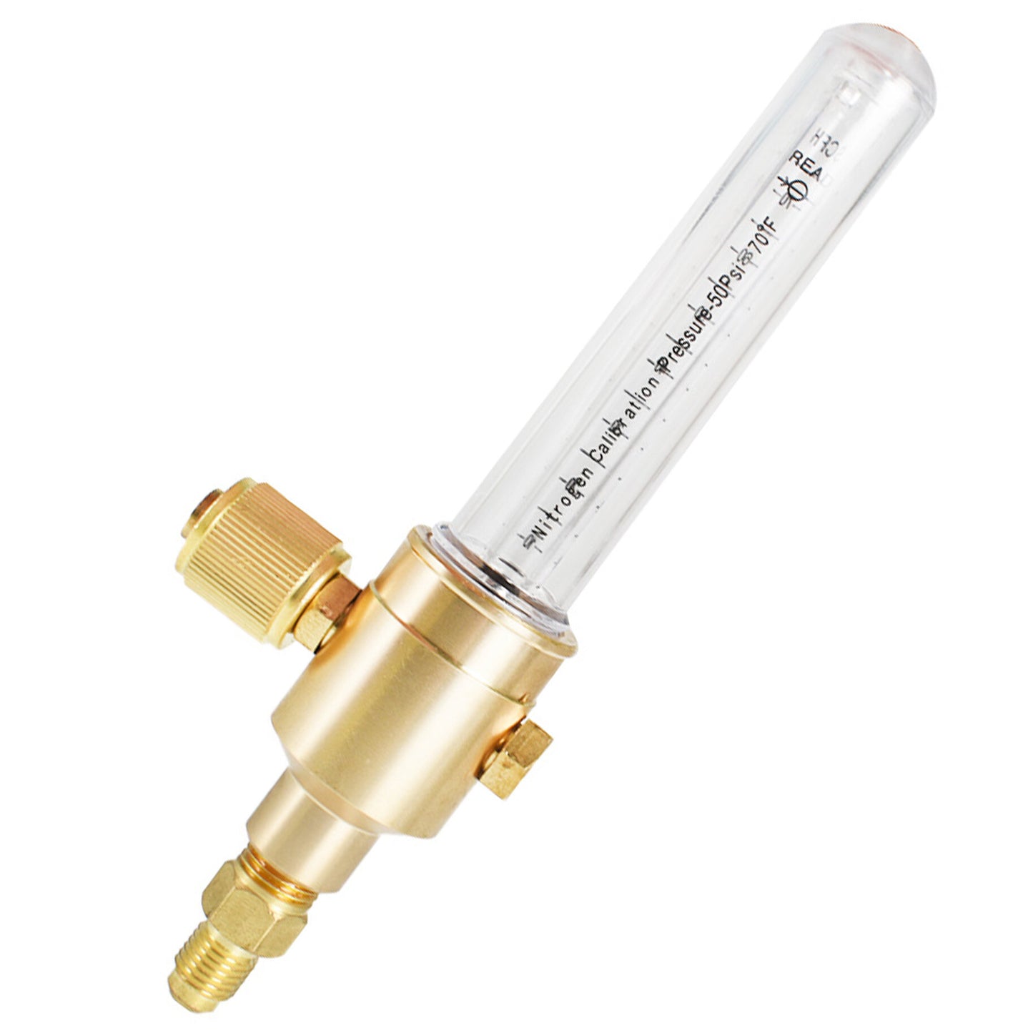 ALL-CARB Nitrogen Flow Indicator 1/4 Inch Flare Inlet and Outlet Connection 50PSI 0-75 SCFH Outflow Nitrogen Flow Meter